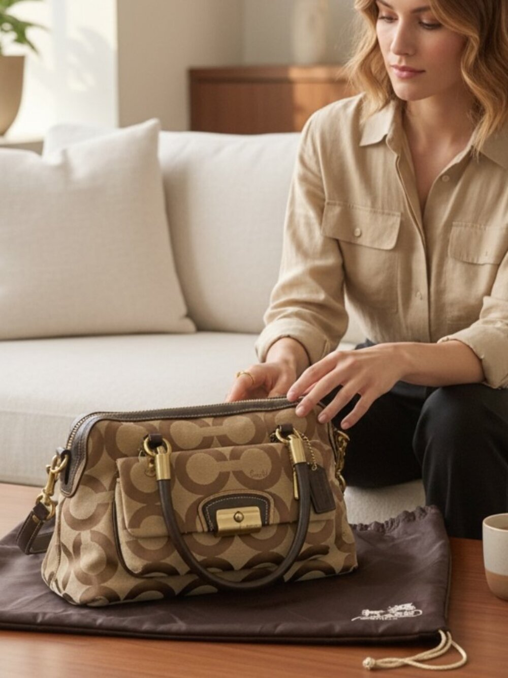 Coach Kristin Op Art satchel #233Nbx